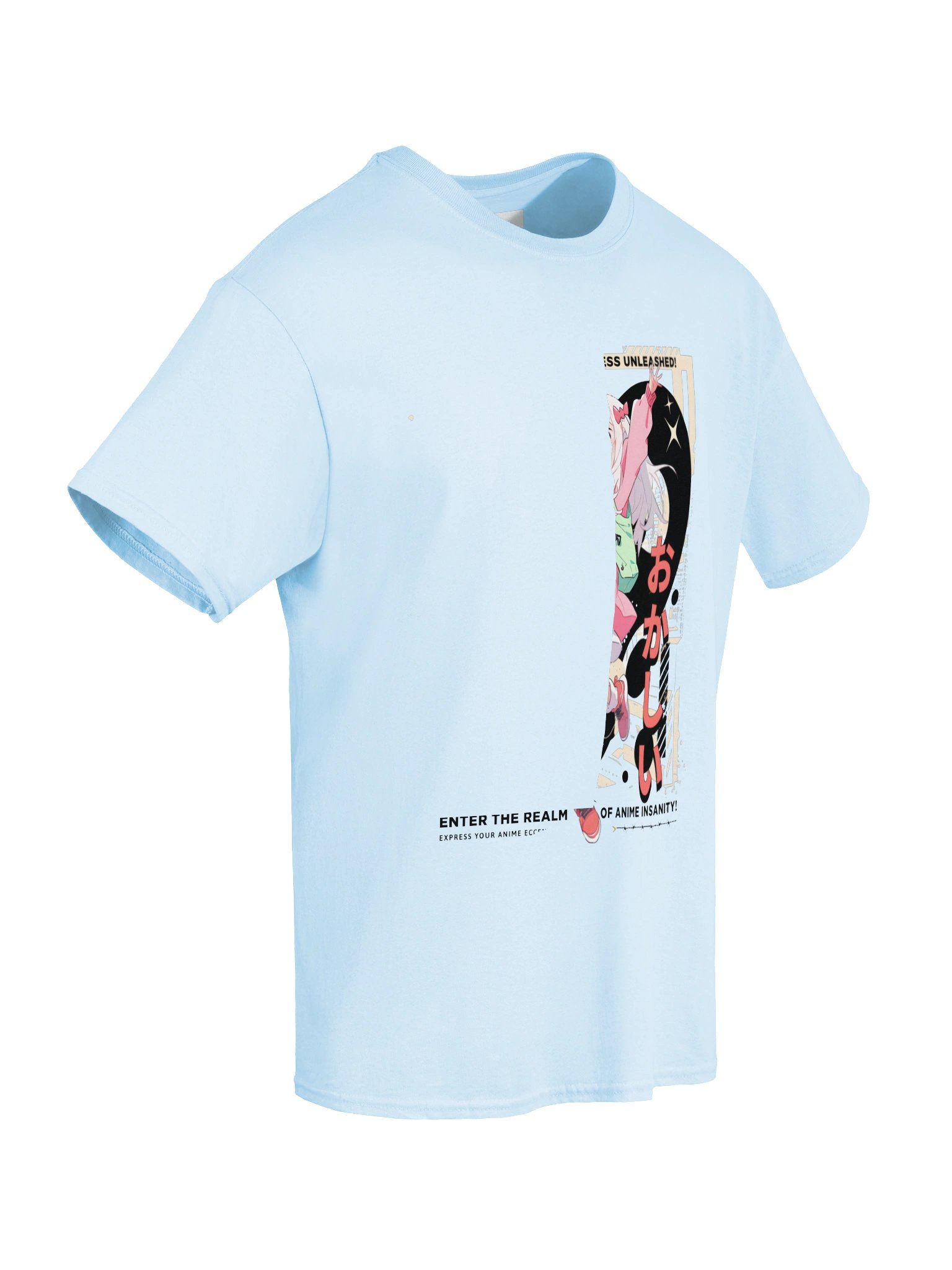 "ANIME Madness Unleashed" T-Shirt – Baby Blue Oversized Japanese Graphic Tee product image (6)