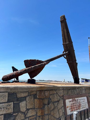 One of HMS Victory's huge anchors marks the approximate spot where Admiral Nelson embarked for the final time on 14th Septemb...