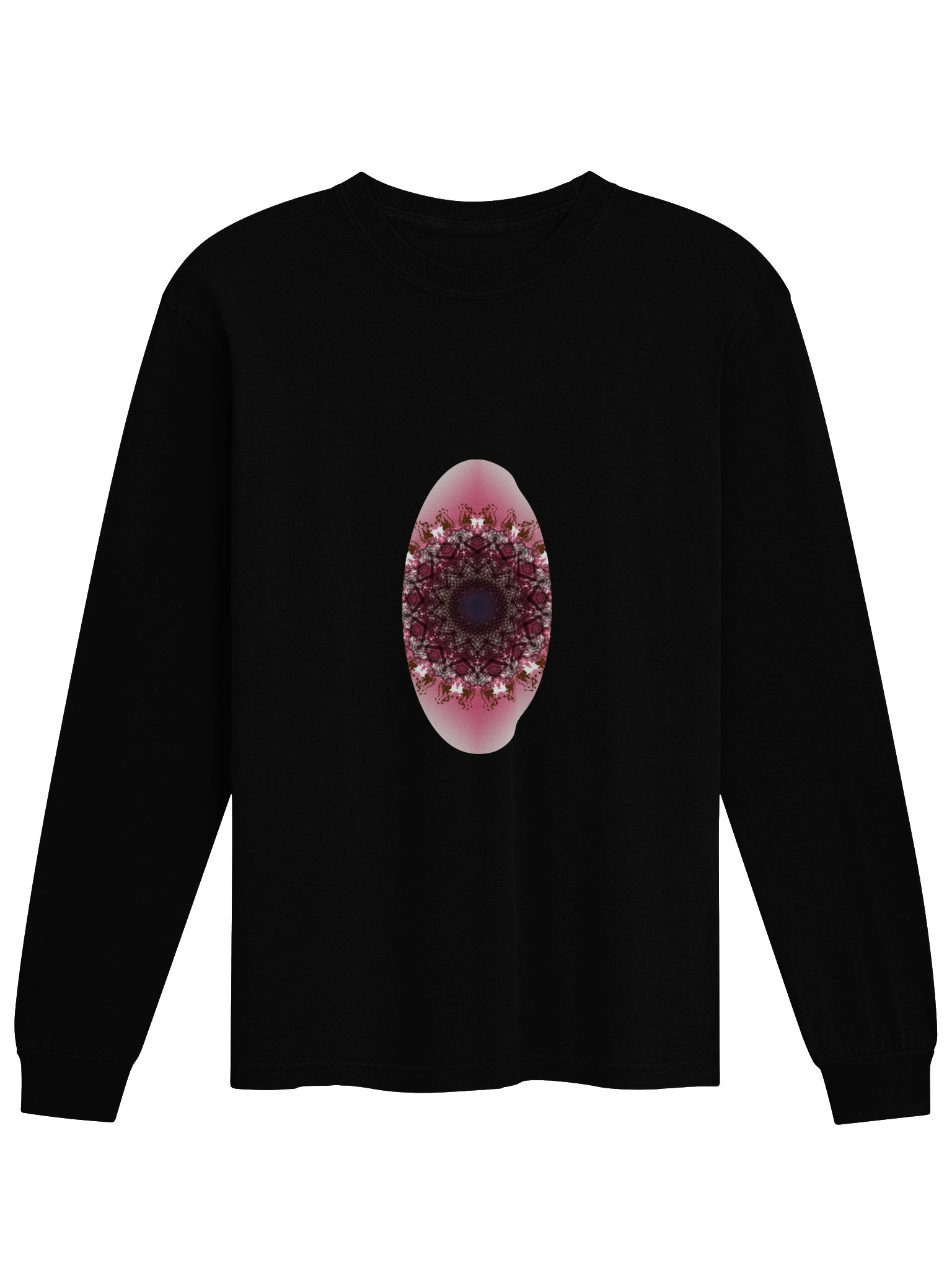 Emberlace Oval – Fall Mandala Sweatshirt, Maroon & Pink Abstract Art LS Tee product image (3)