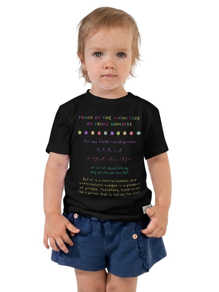 Infinite Primes Proof - Math Toddler T-Shirt in Black product image (1)