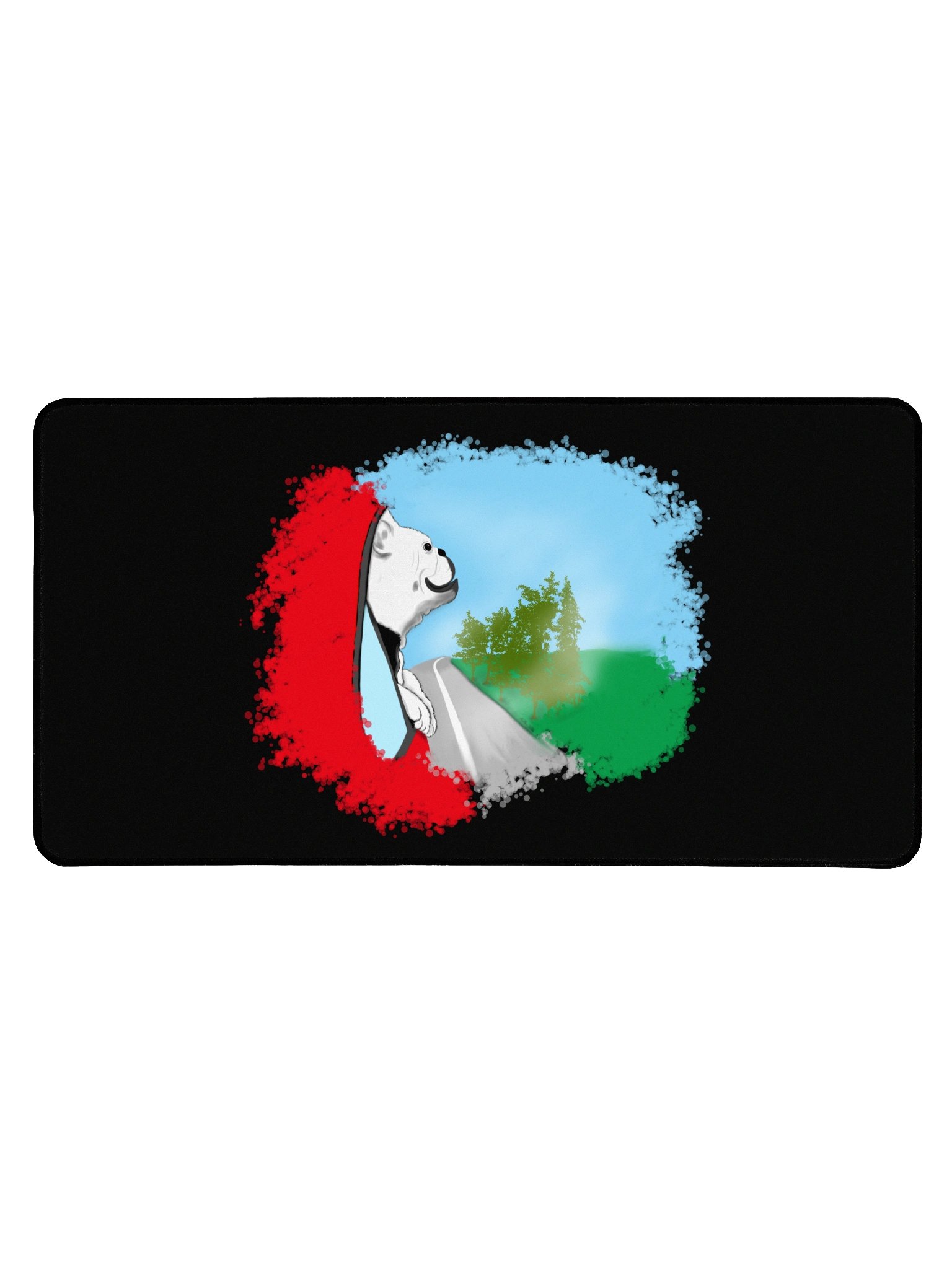"Dog looking out car window" Desk Mat 15.5" x 31.5" product image (1)
