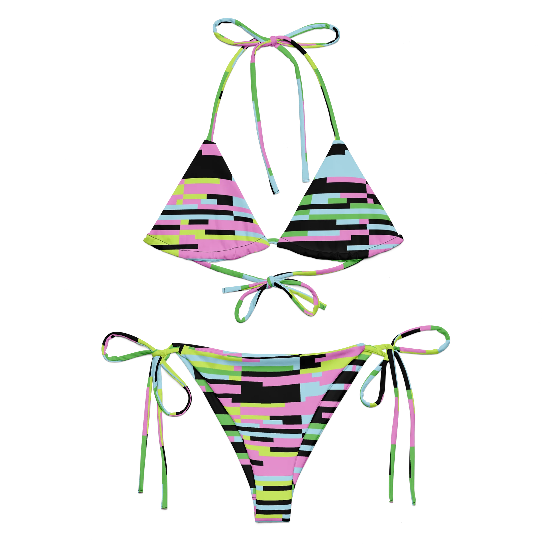 Pastel Glitch String Bikini product image (11)