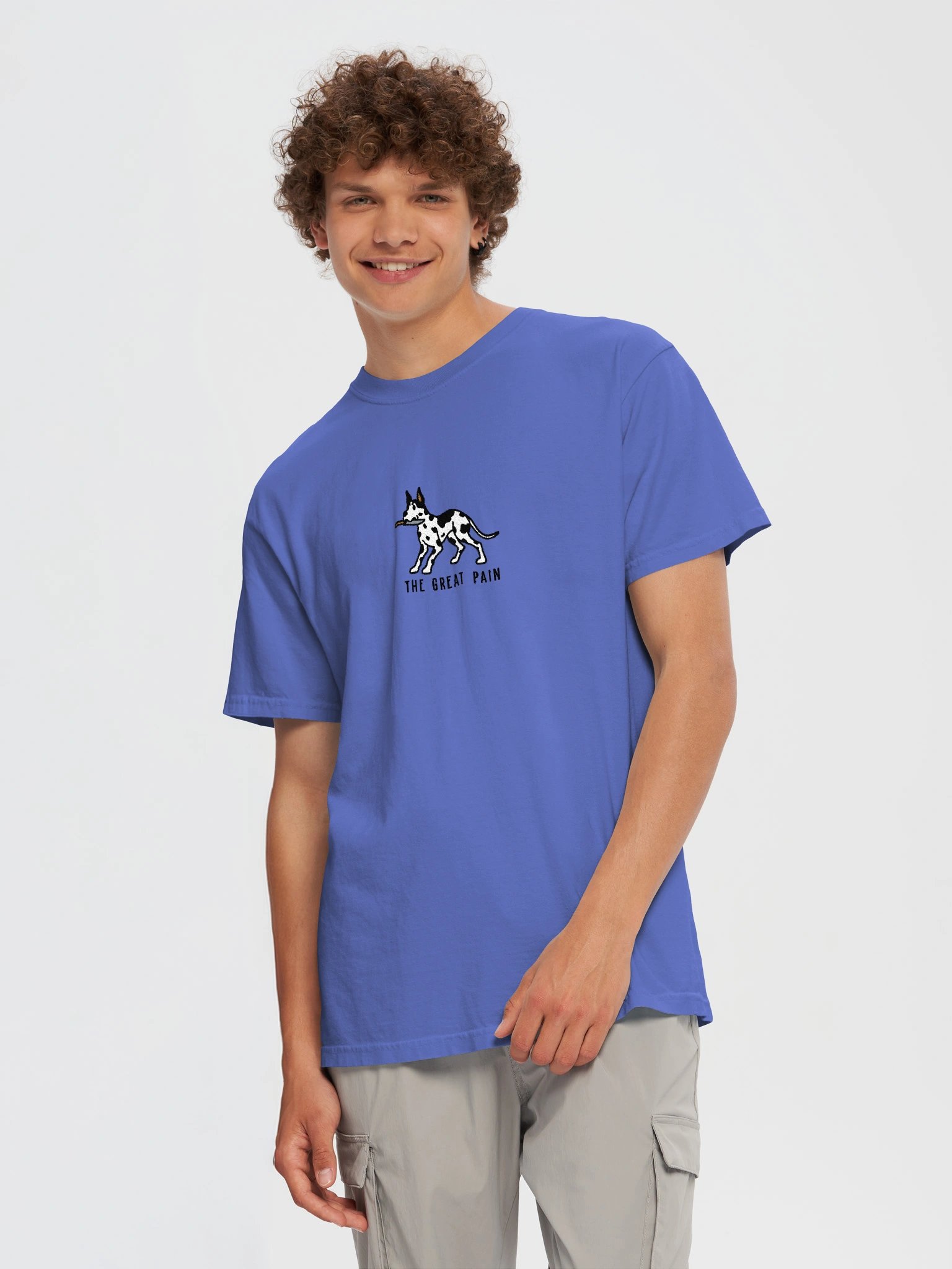 The Great Pain Funny Chibi-Style Embroidered T-Shirt for Great Dane(Harlequin, Cropped Ears) Owners product image (41)
