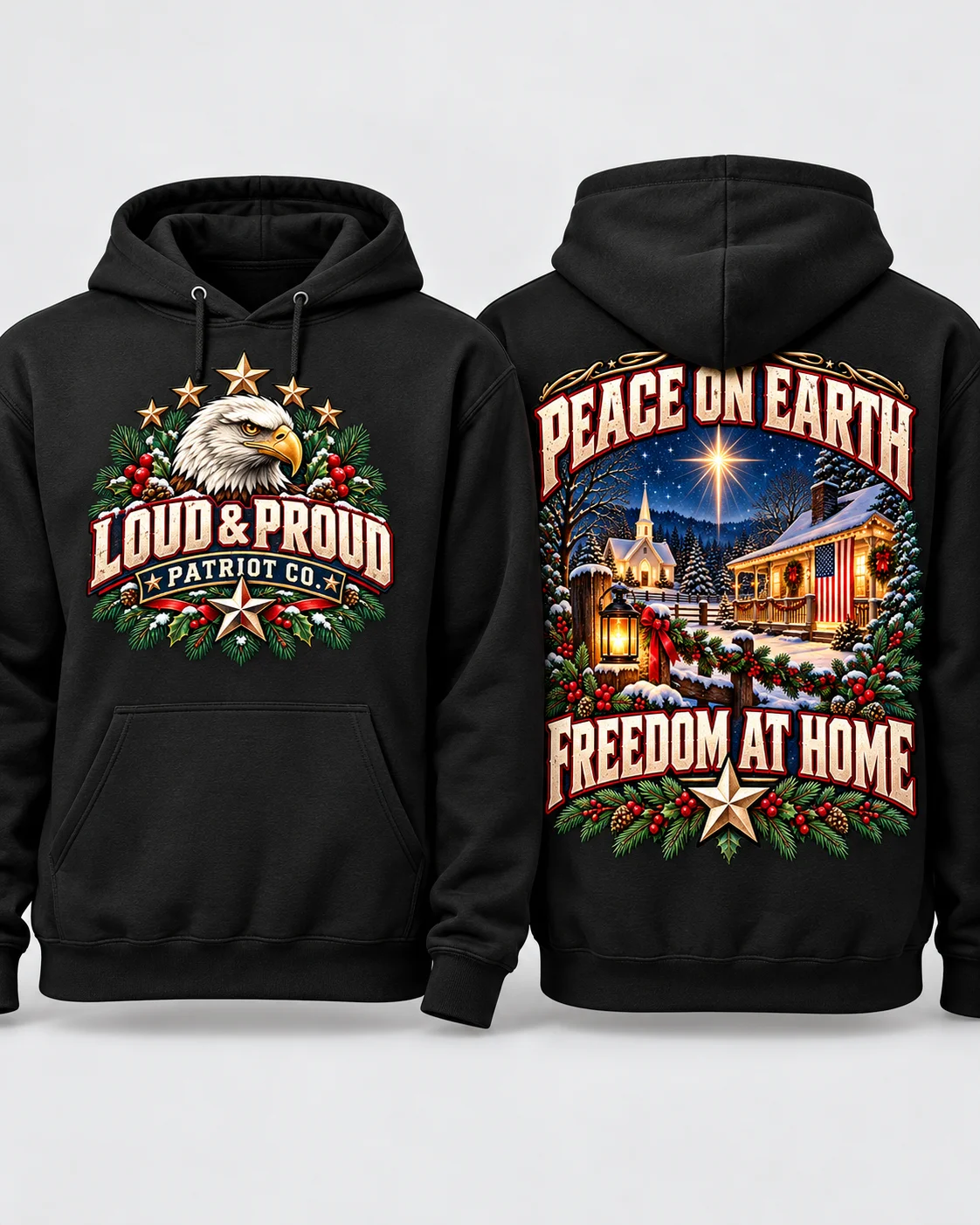 Peace on Earth, Freedom at Home – Patriotic Christmas Hoodie product image (8)