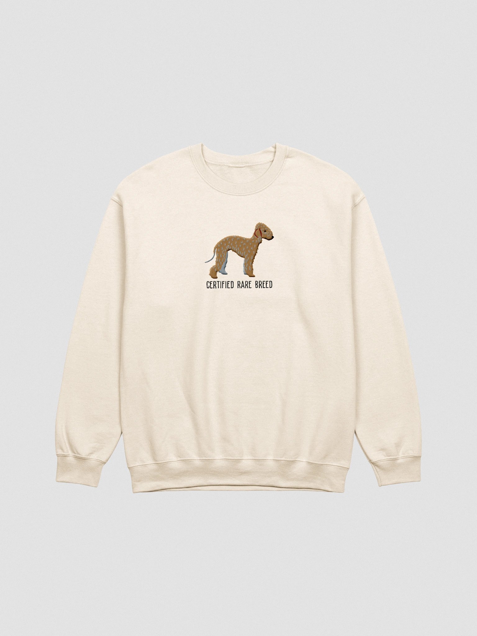 Certified Rare Breed Sweatshirt (Embroidered) of a Bedlington Terrier(Tan) product image (4)