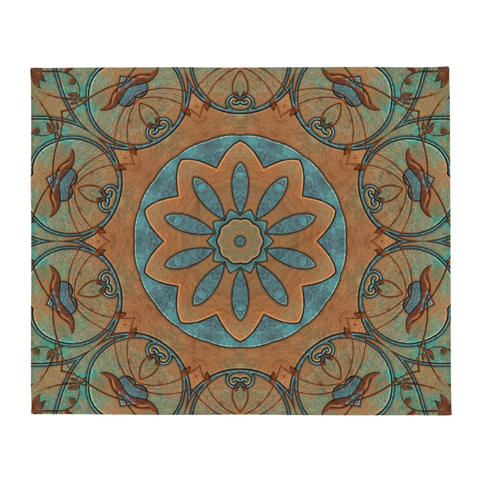 Copper Patina Kaleidoscope Throw Blanket product image (2)