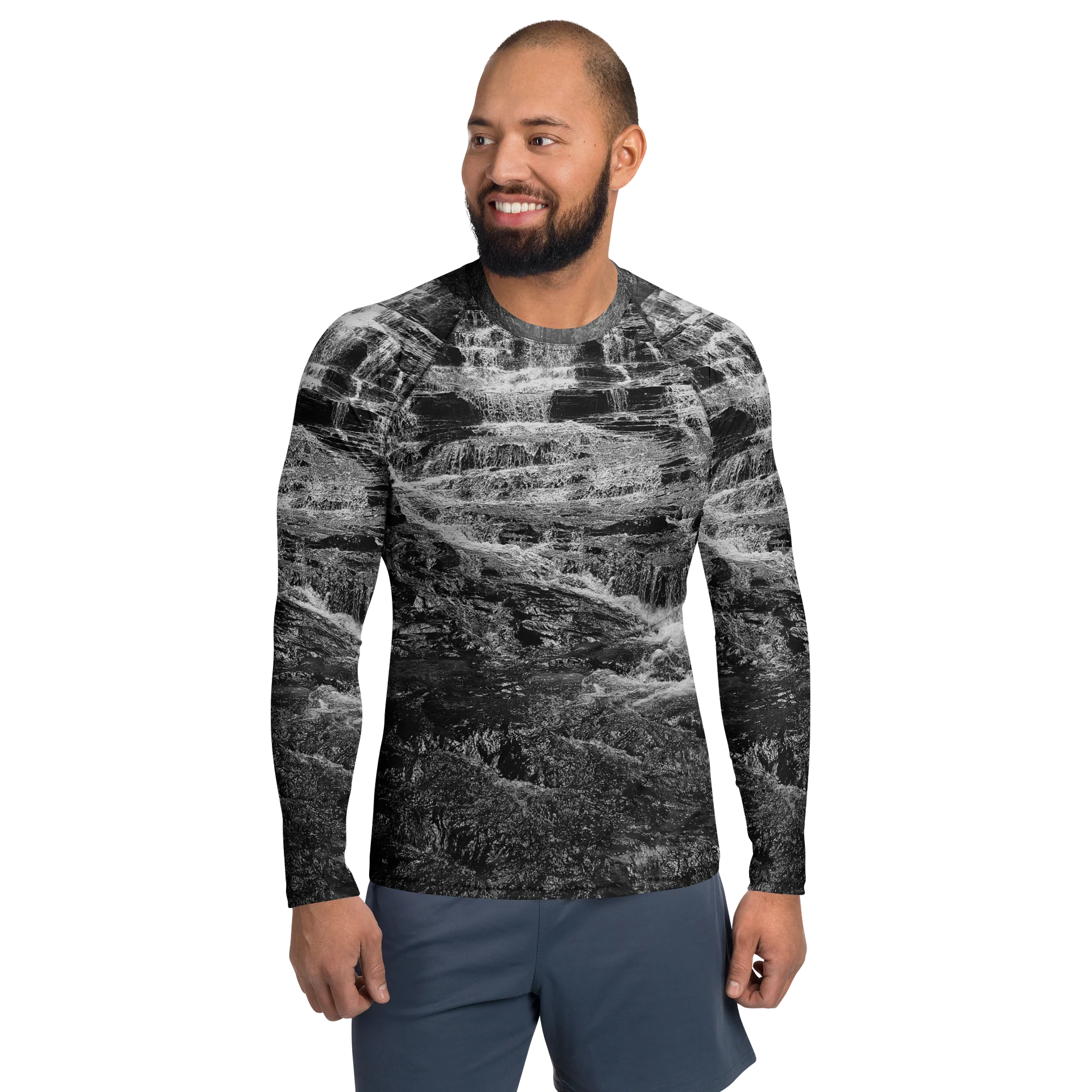 Cascades In Black Rash Guard product image (1)