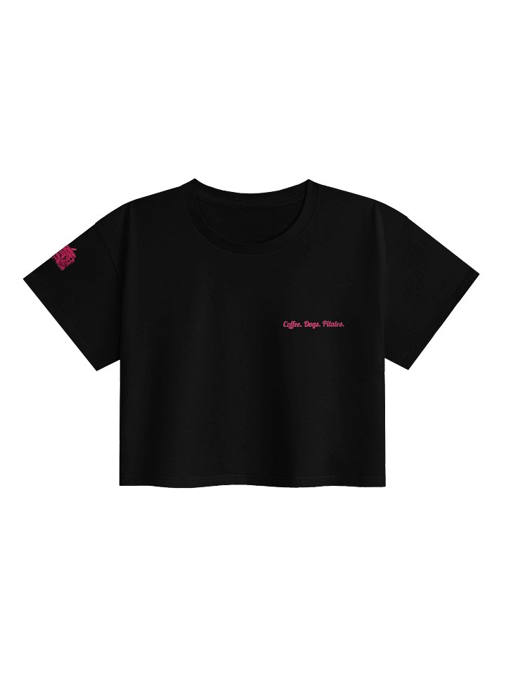 Coffee. Dogs. Pilates. Embroidered Crop Top T Shirt product image (17)