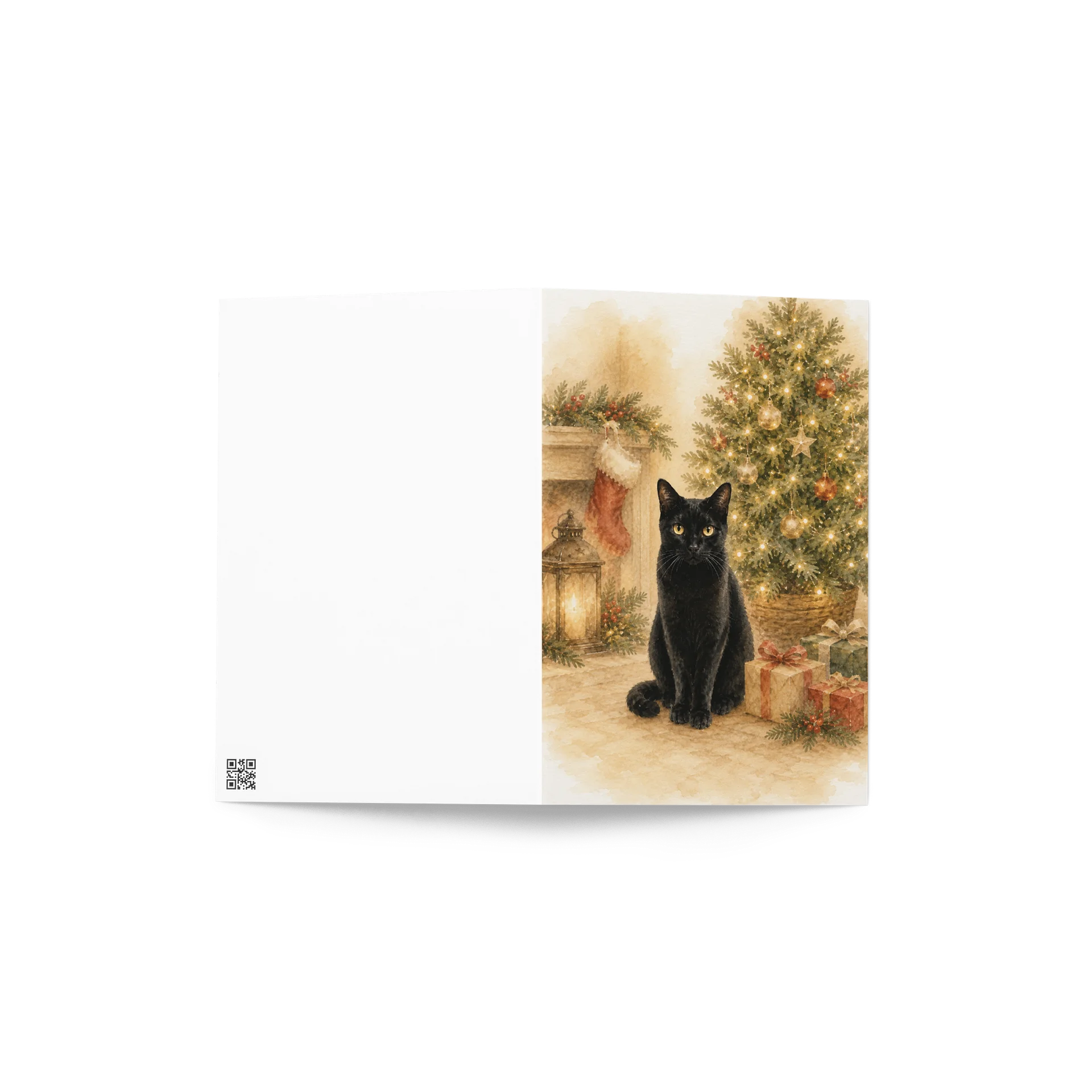 Black Cat Christmas Greeting Card product image (4)