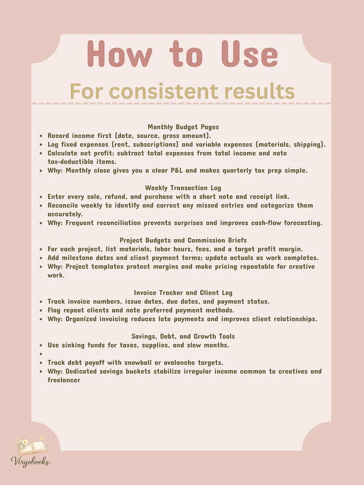 Digital Budget Planner for Small Business Owners and Artists — Cozy Tracking PDF + Canva product image (2)