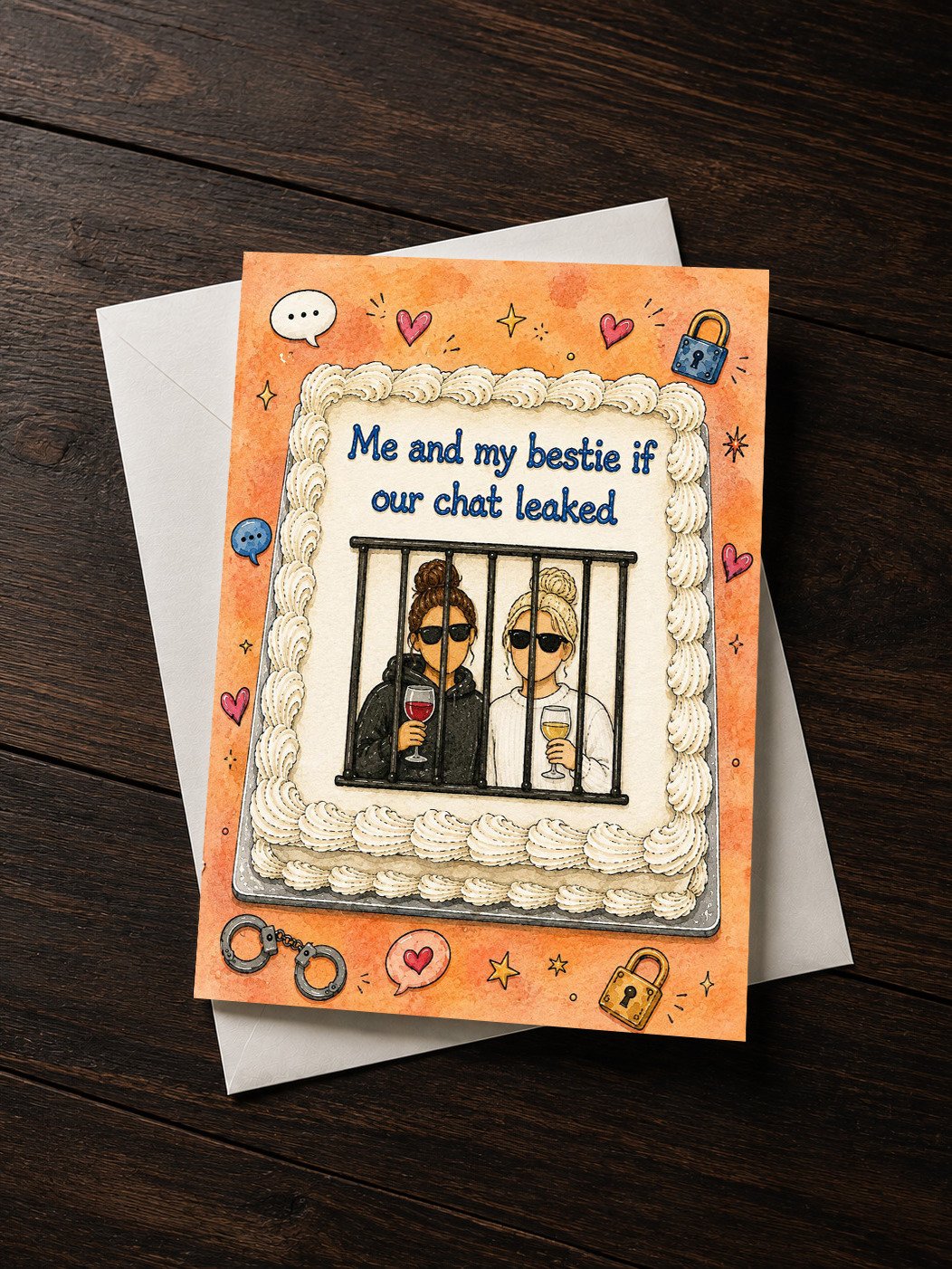 Me and My Bestie If Our Chat Leaked Greeting Card product image (1)