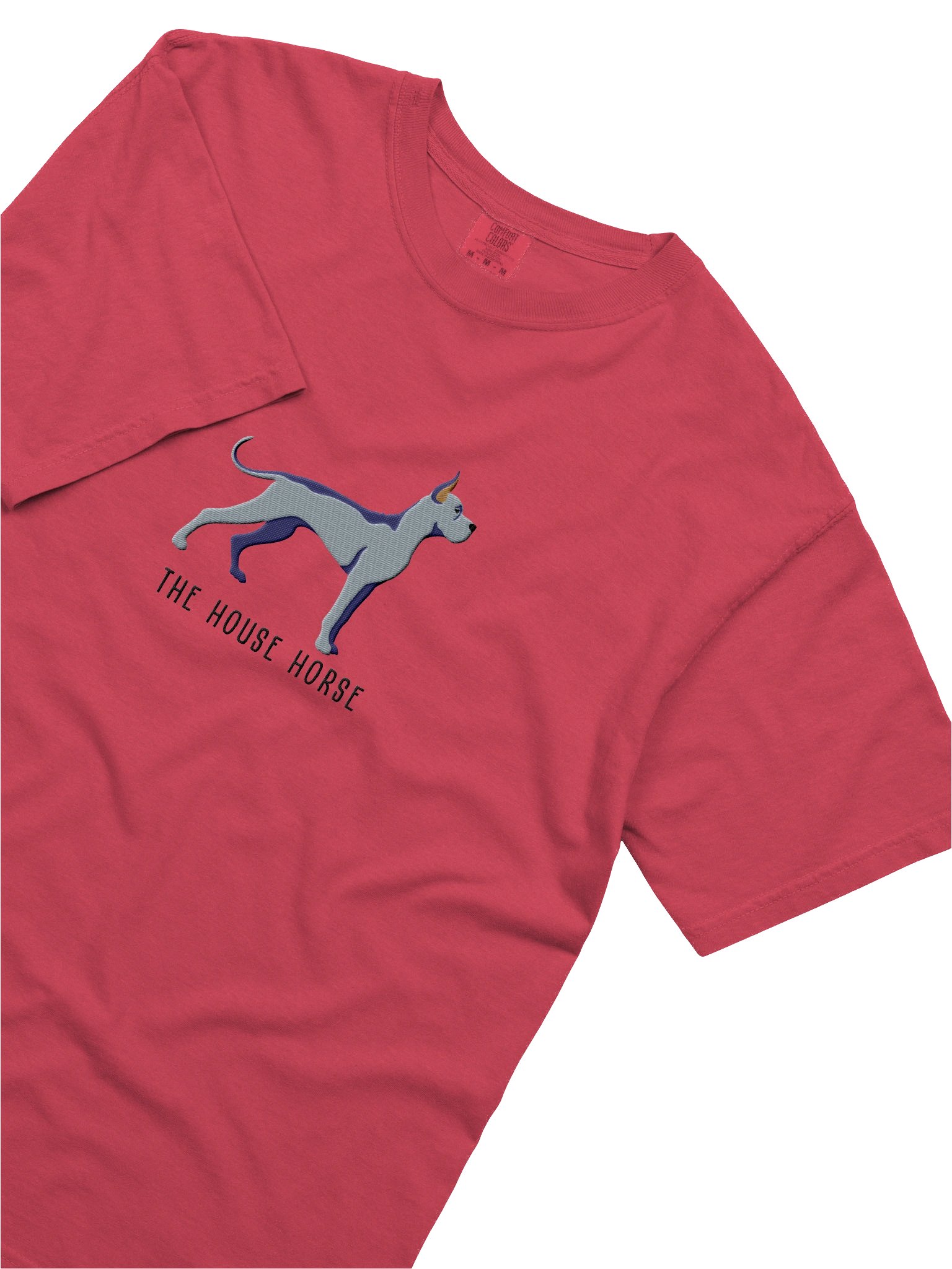 The House Horse T-Shirt(Embroidered) of a Great Dane(Gray, Cropped Ears) product image (8)