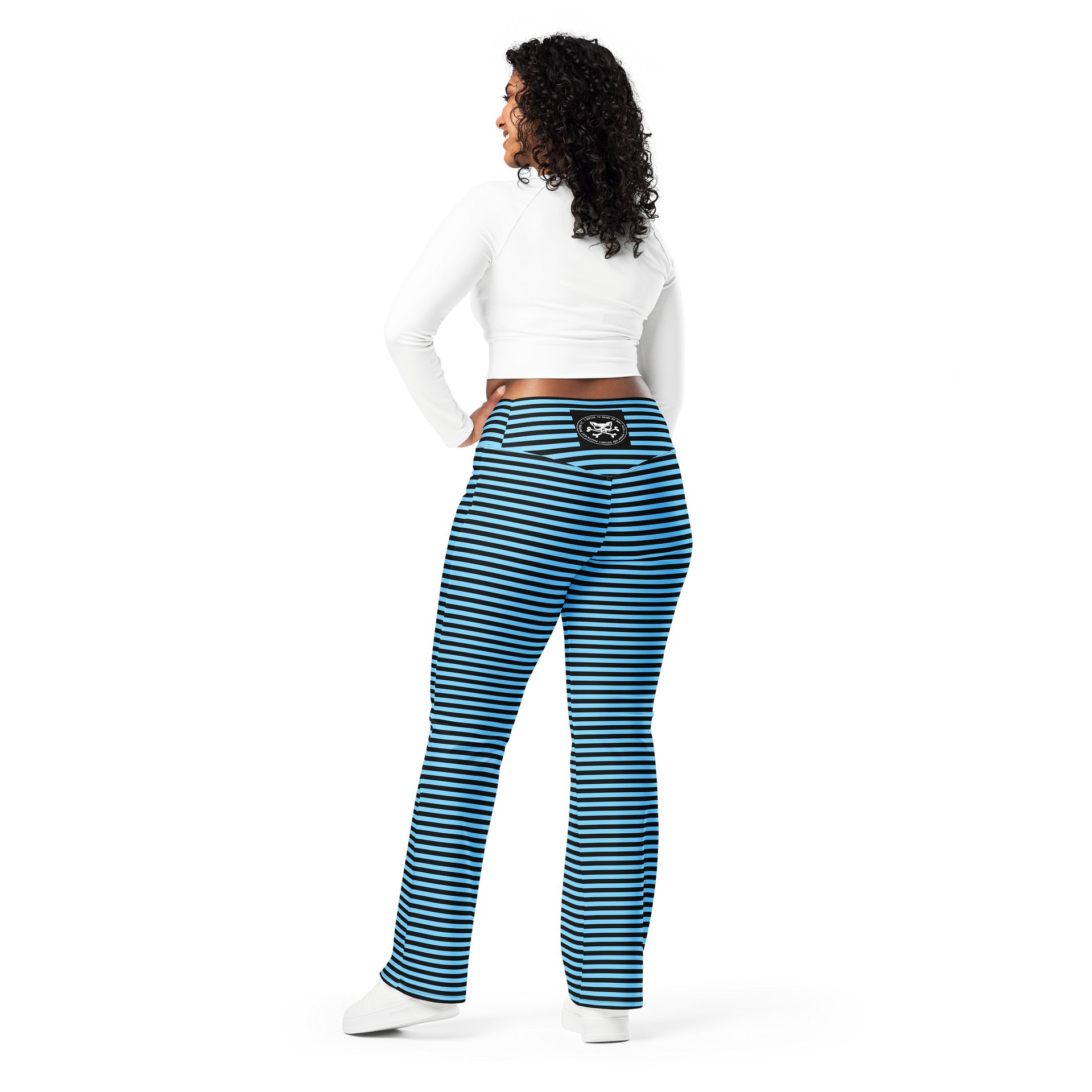 Blue and Blaque Stripped Kat Skull Flares product image (4)
