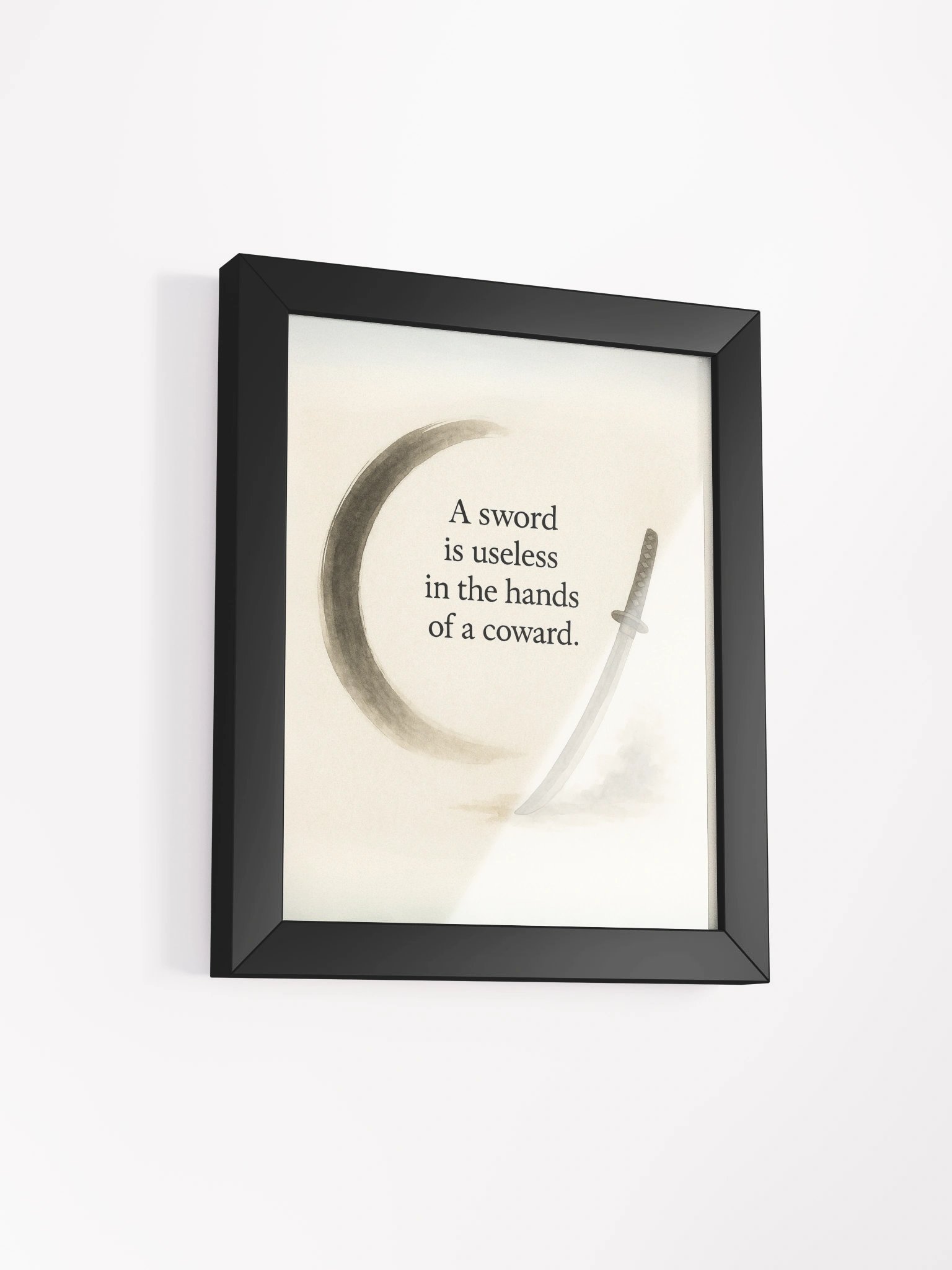 "A Sword Is Useless in the Hands of a Coward" — Nichiren Buddhism Wall Art for Courage and Faith product image (2)