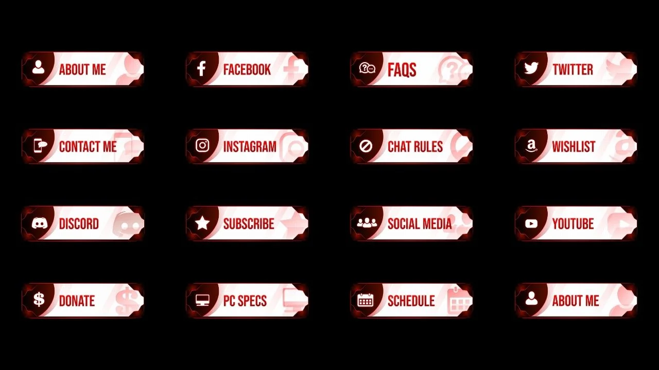 Elegant Red Twitch Panels product image (2)