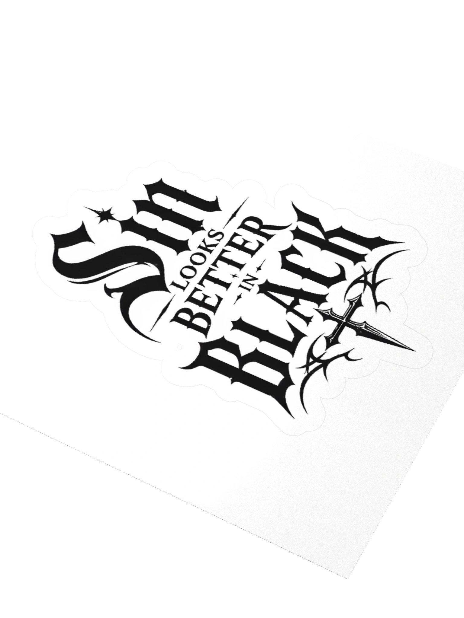 Sin Looks Better in Black Stickers product image (3)