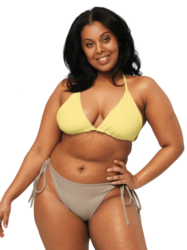 Soft Pale Yellow All-Over Print Bikini Top product image (1)