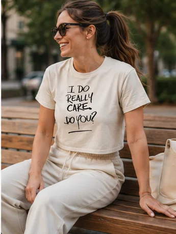 Kindness Crop Tee Original Handwriting Shirt Meaningful Gift For Her Empathy Positive Quote Shirt product image (4)