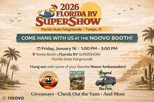 Come see Noovo at the Tampa RV show! I’ll be there with my fellow brand ambassadors, come hang out with us, see the vans and ...