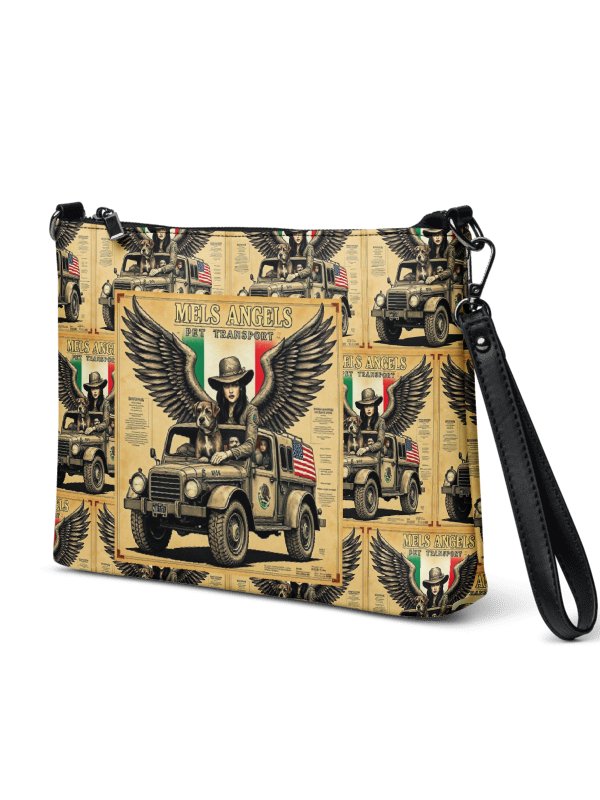 Mel’s Angels Vintage Crossbody Bag – All-Over Print Faux Leather Purse with Strap product image (7)