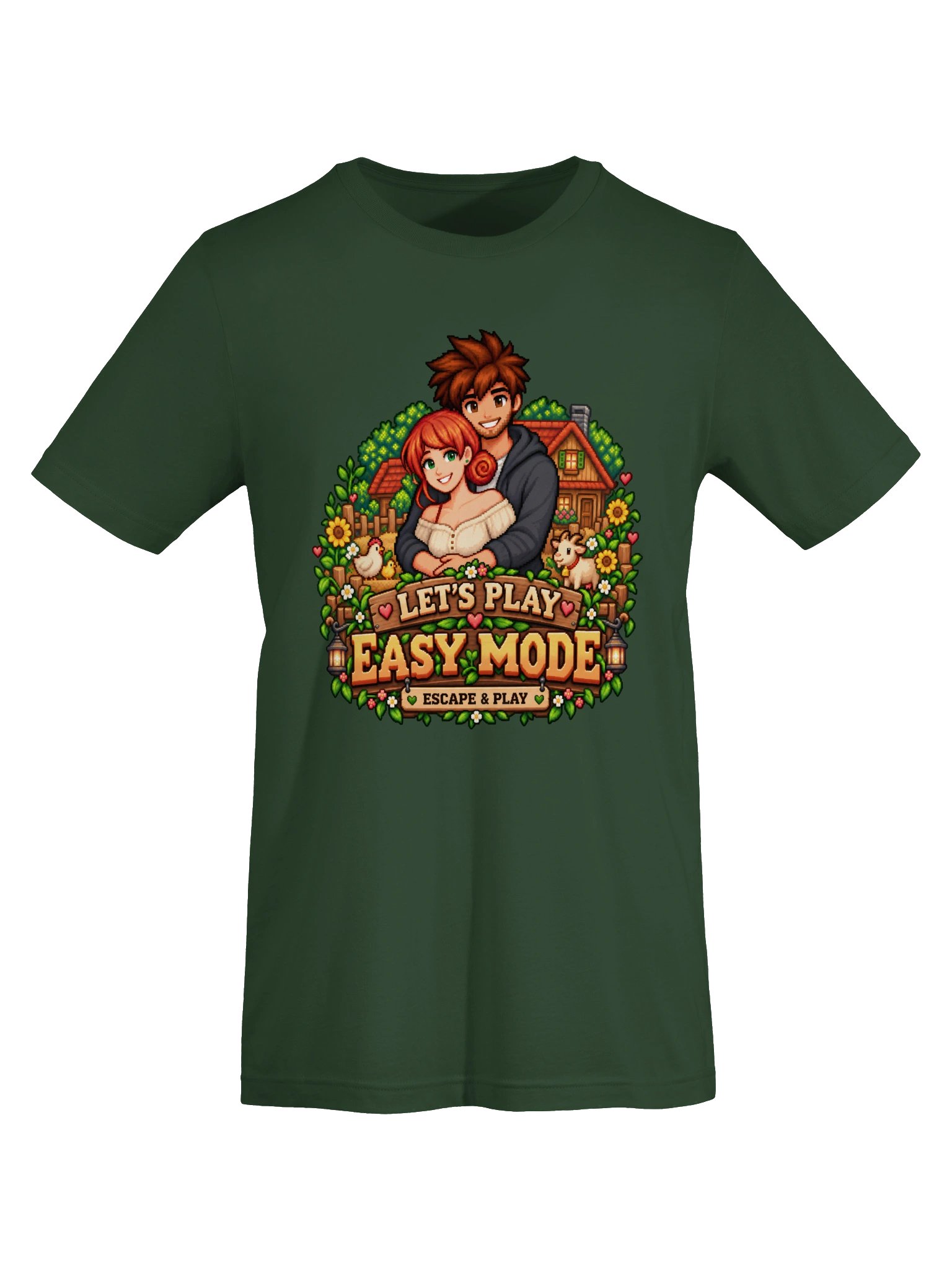 Let’s Play Easy Mode: Cozy Farm Tee – Forest Green product image (8)