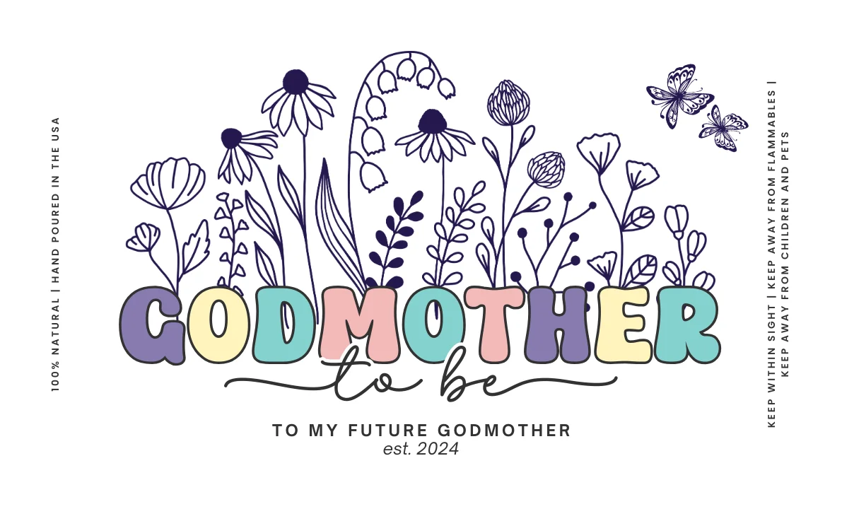 Colorful groovy godmother proposal candle product image (5)