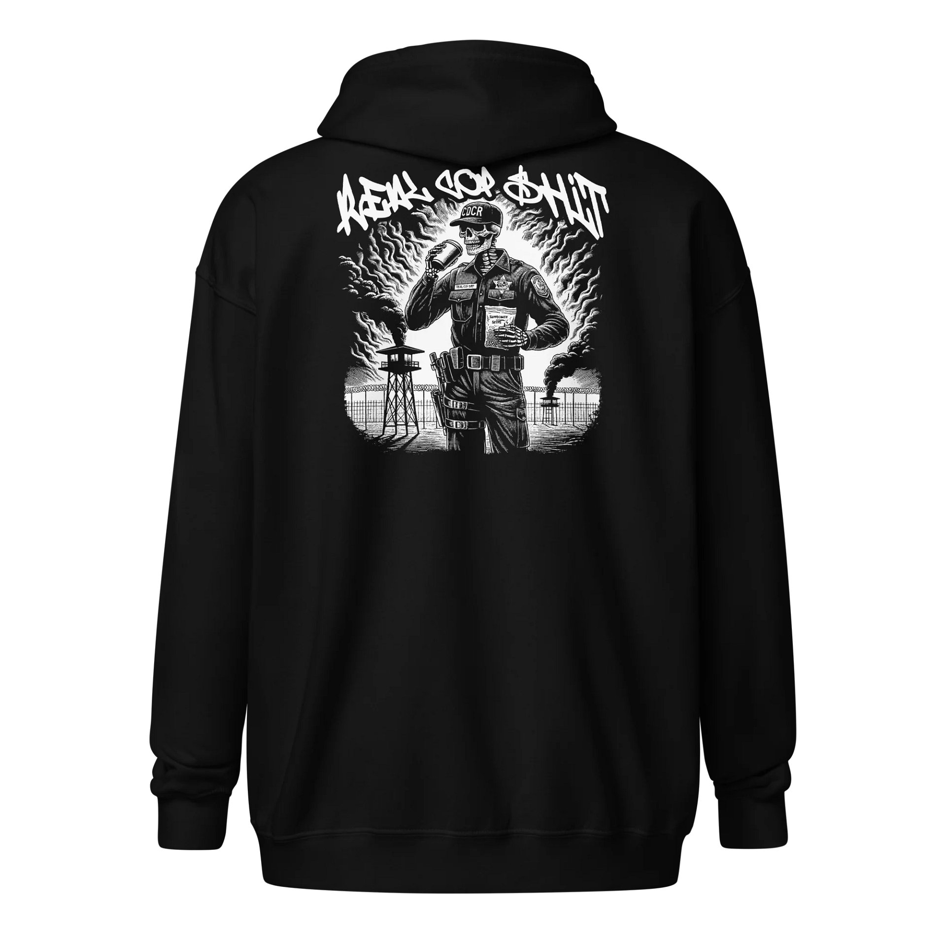 REAL COP SHIT ZIP HOODIE FRONT & BACK product image (2)
