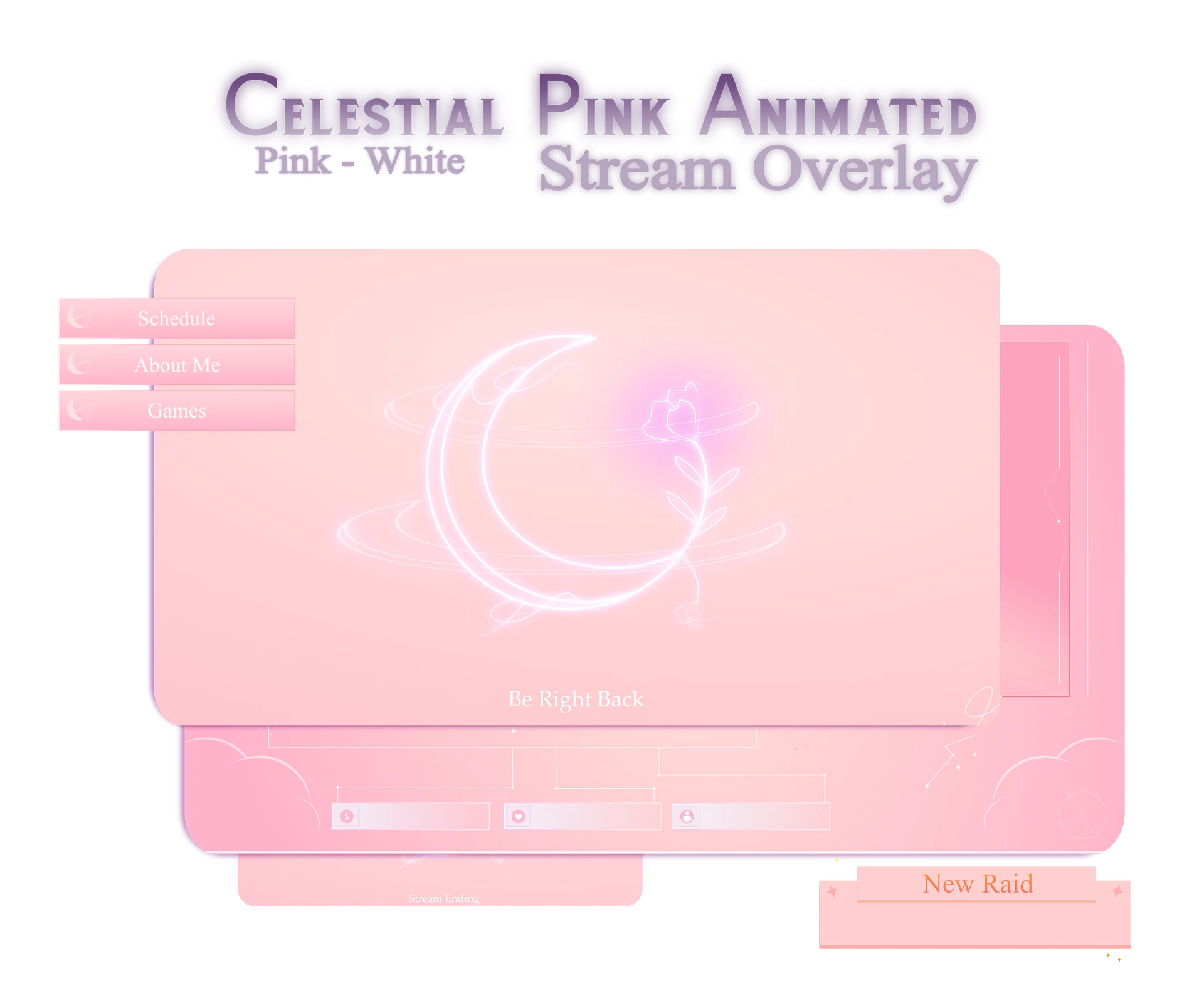 Left Overlay FREE PINK CELEARIAL Animated Overlay, Celestial twitch overlay animated ...