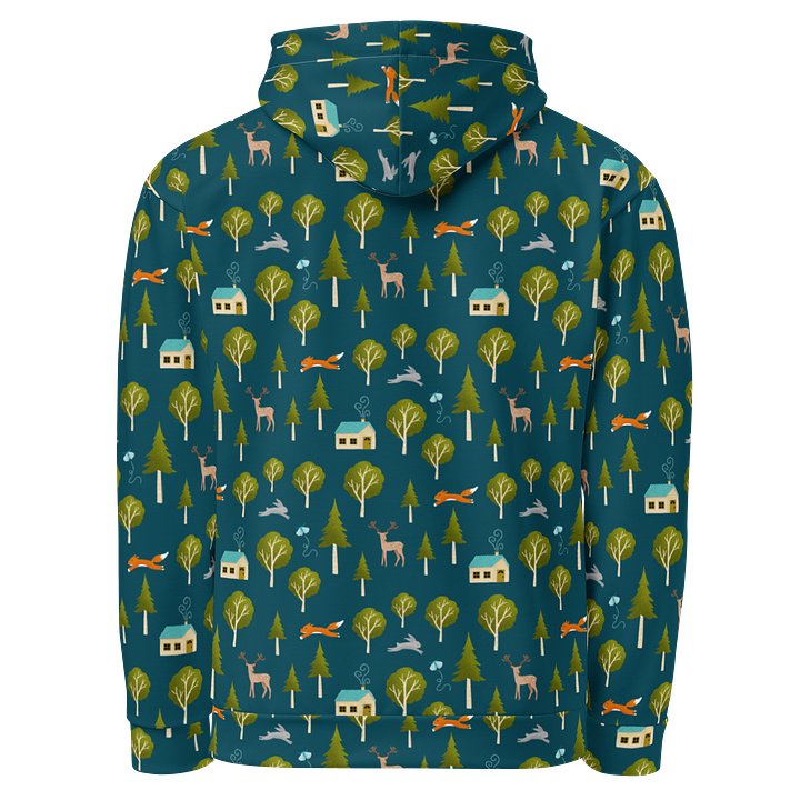 Cozy Cabin and Forest Animals Unisex Cotton Hoodie product image (2)
