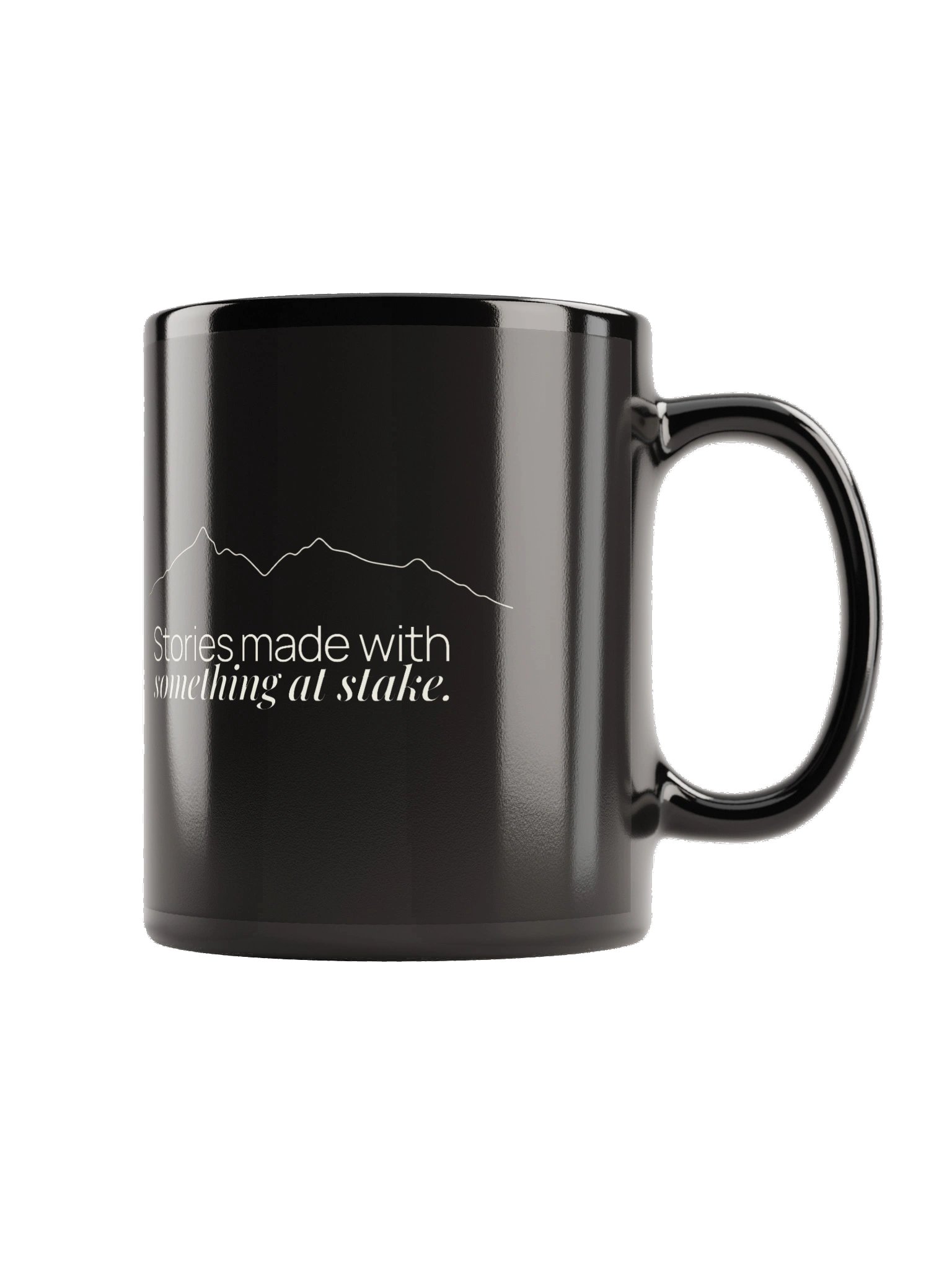 Stories at Stake — Black Glossy Mug product image (3)