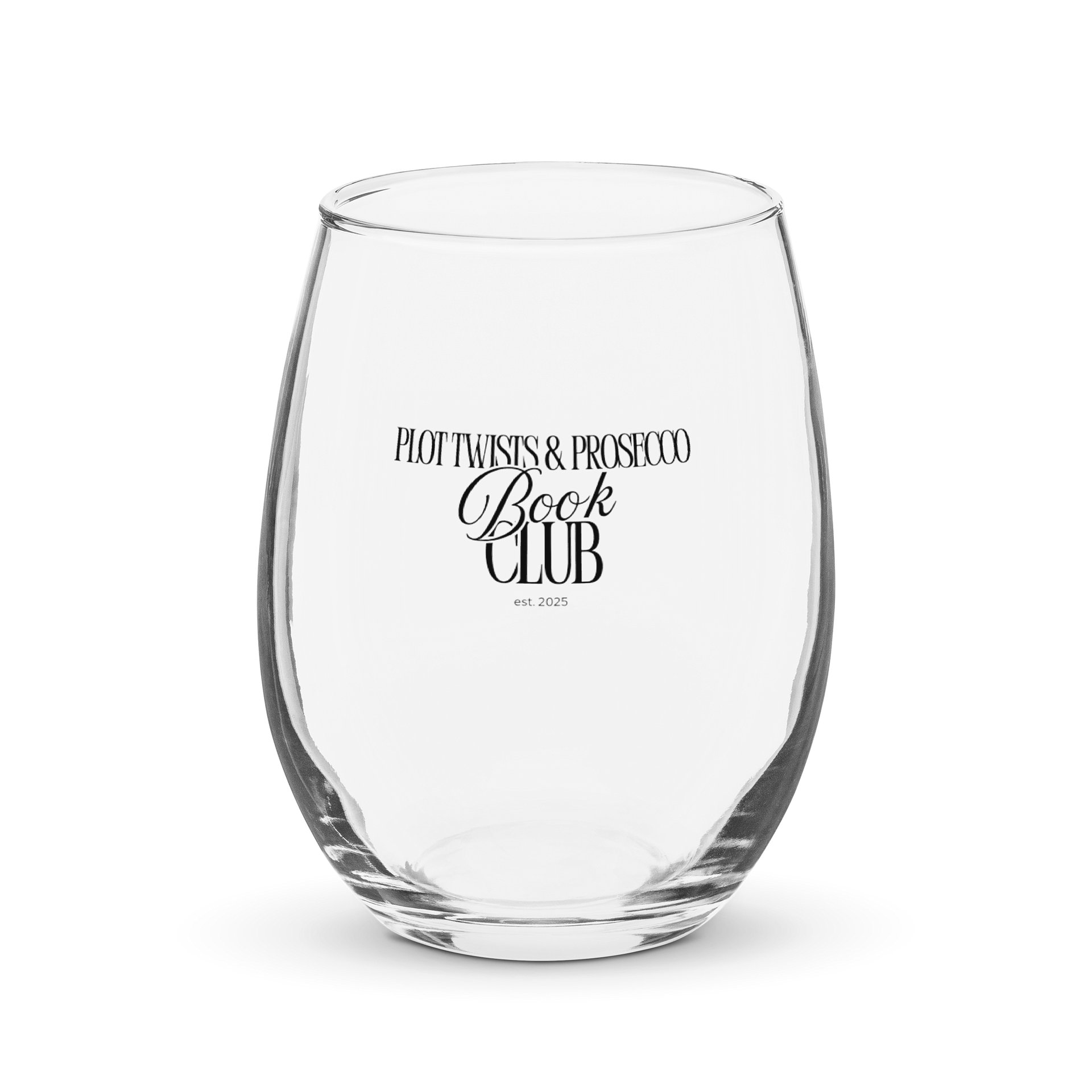 Plot Twists & Prosecco Stemless Wine Glass product image (1)
