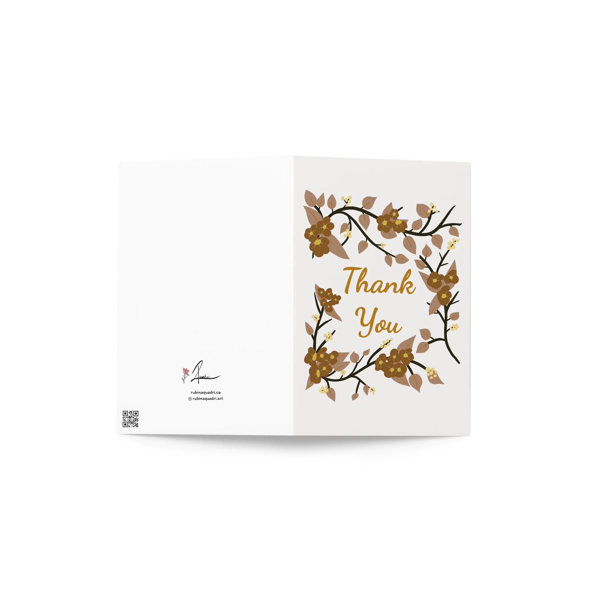 Thank You Botanical Garland | Chestnut & Warm Khaki on Parchment product image (2)