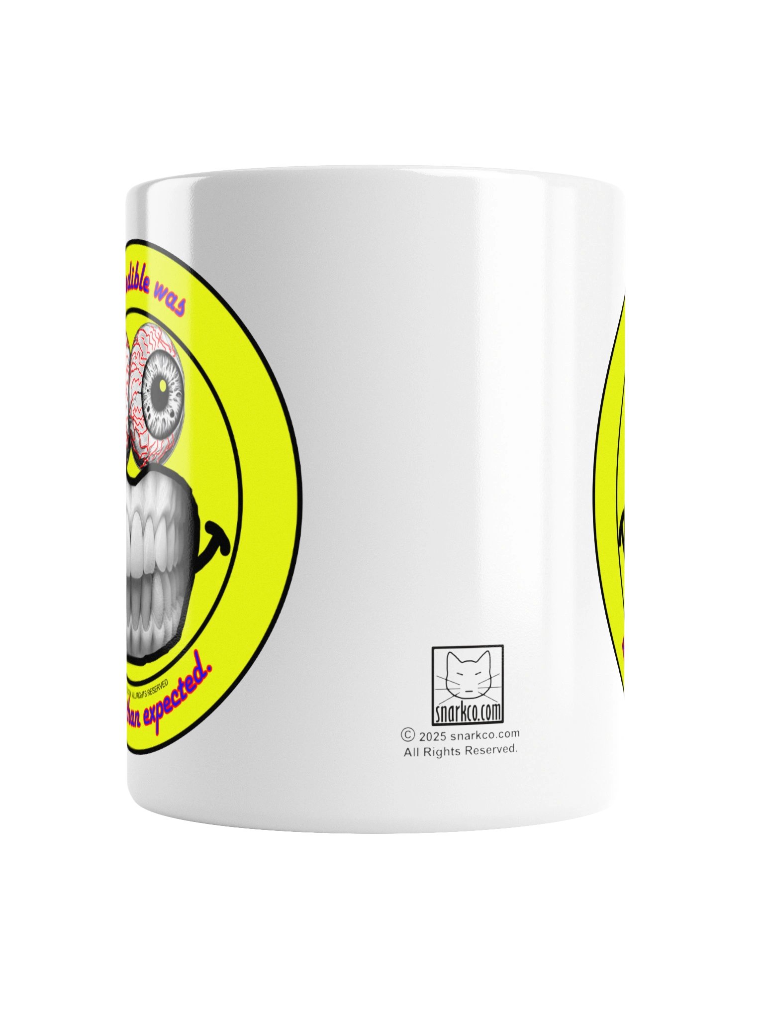 Vibrant white ceramic mug says: "that edible was stronger than expected" product image (4)
