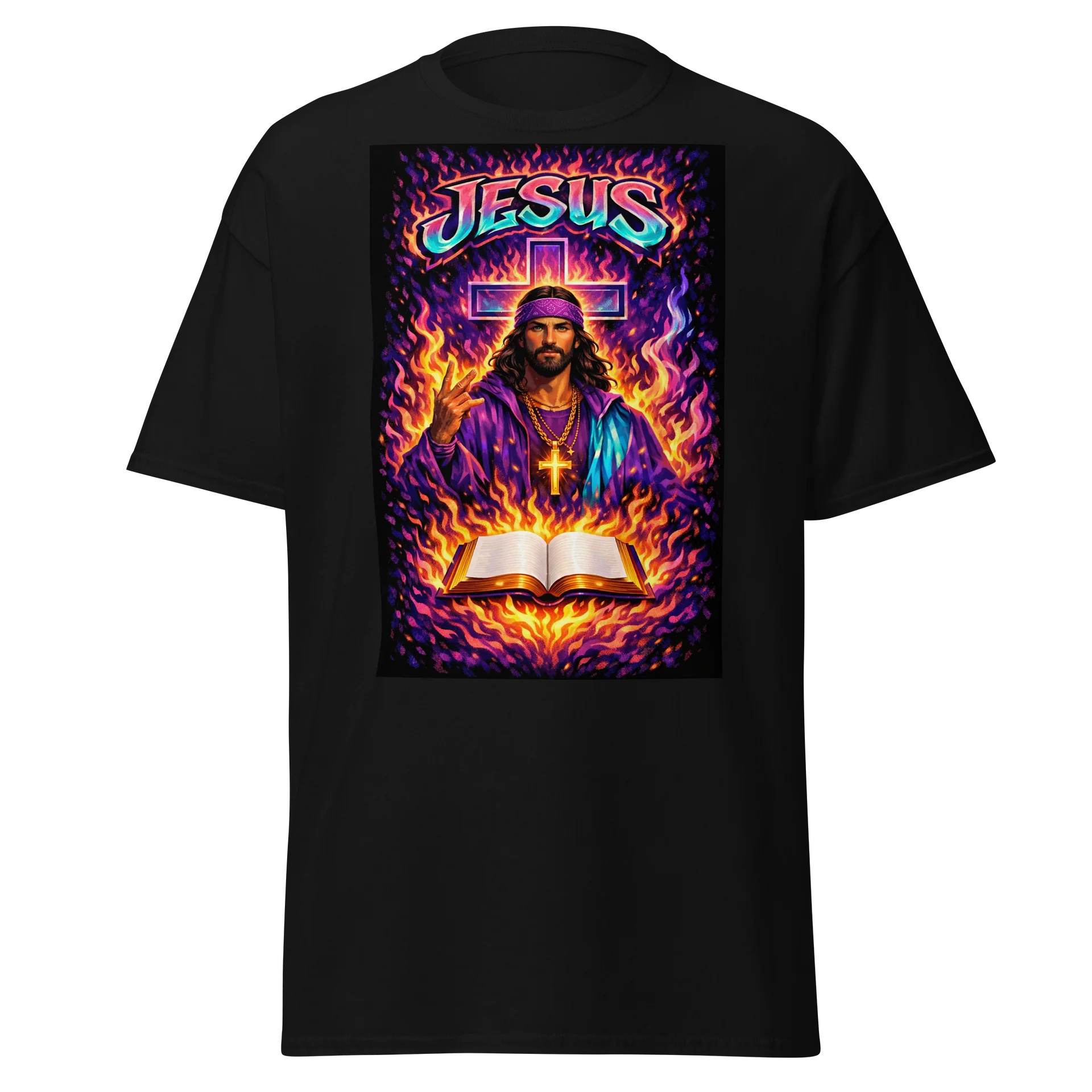 Neon Jesus Fire & Cross Tee product image (1)