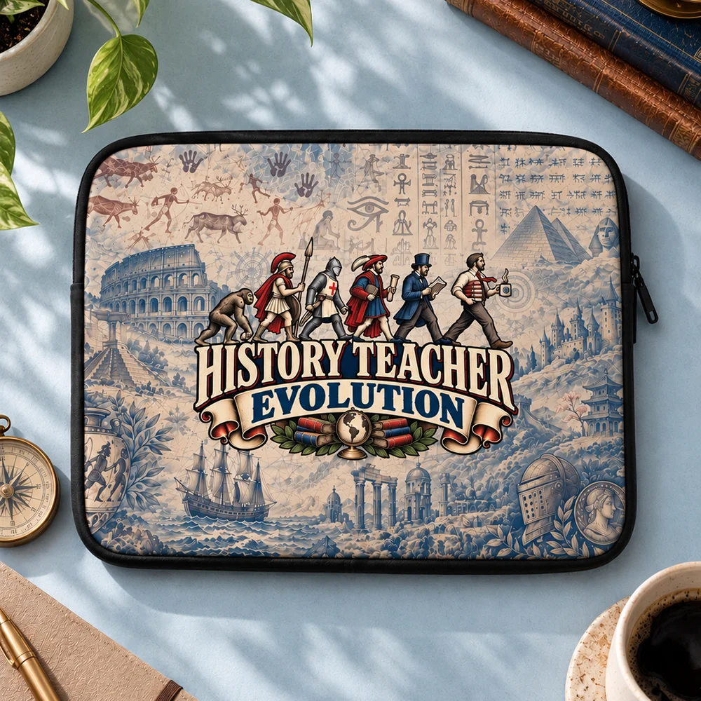 History Teacher Evolution Laptop Sleeve