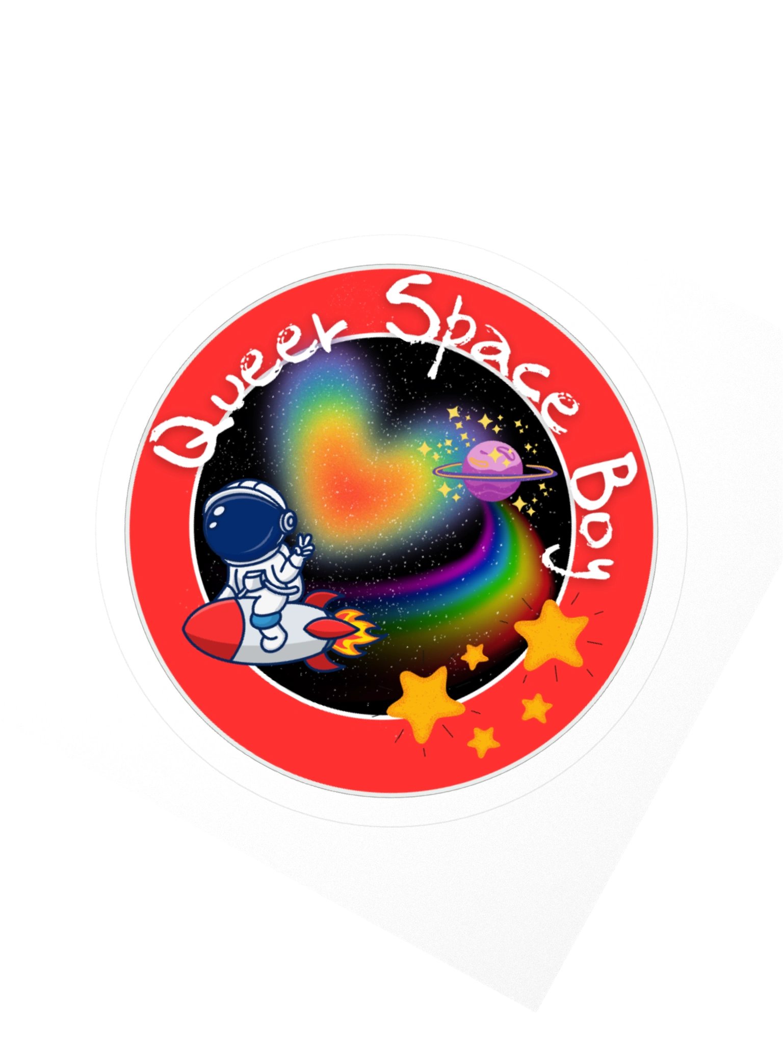 Queer Space Boy Circle Sticker product image (2)