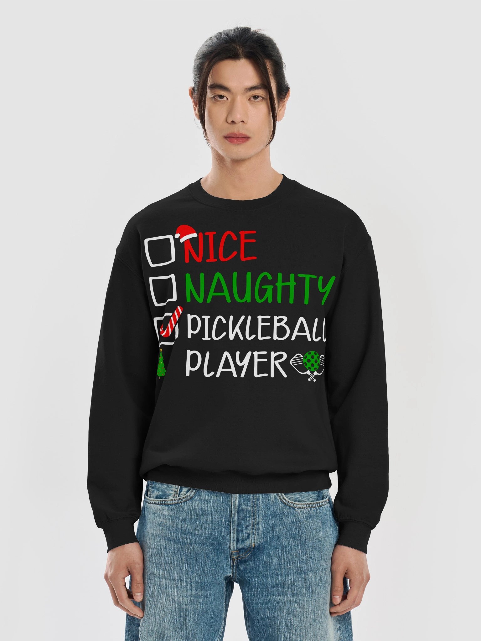 Nice Naughty Pickleball Player Sweatshirt – Christmas Pickleball Sweatshirt product image (30)