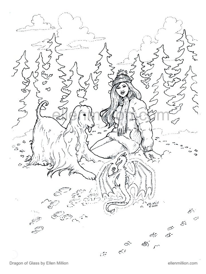 Dragon of Glass - digital coloring page product image (1)