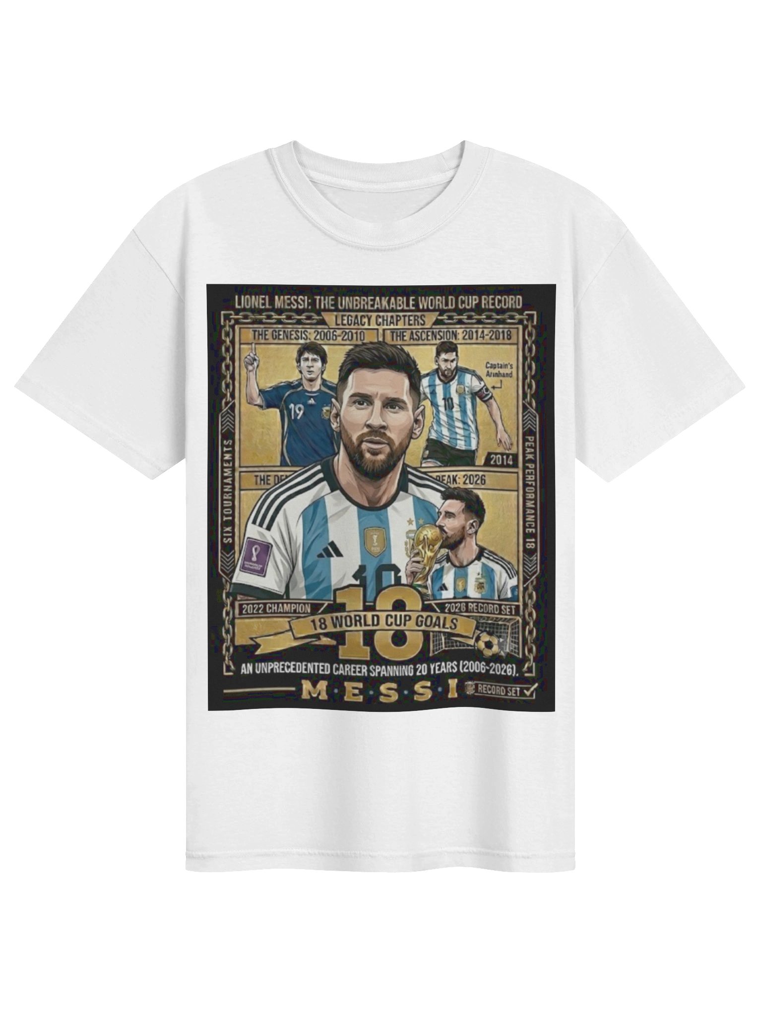 Messi 18 Goals T-Shirt - All Time World Cup Top Scorer Graphic Tee product image (1)