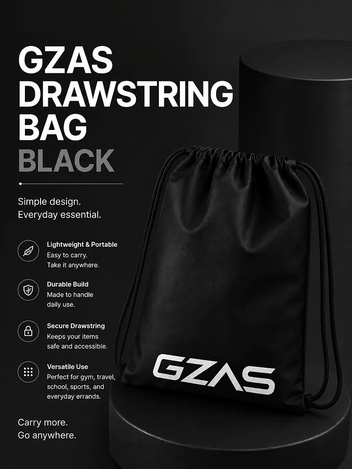 GZAS Drawstring Bag Black product image (2)