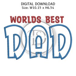 Worlds Best Dad Applique Embroidery Design product image (1)