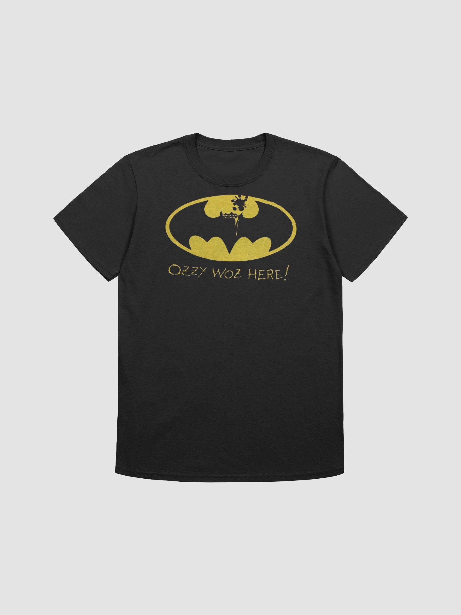 Ozzy Osbourne T-Shirt Ozzy Woz Here Batman Parody | Prince of Darkness Tribute Heavy Metal Graphic Tee | Black Sabbath Collector Shirt product image (2)
