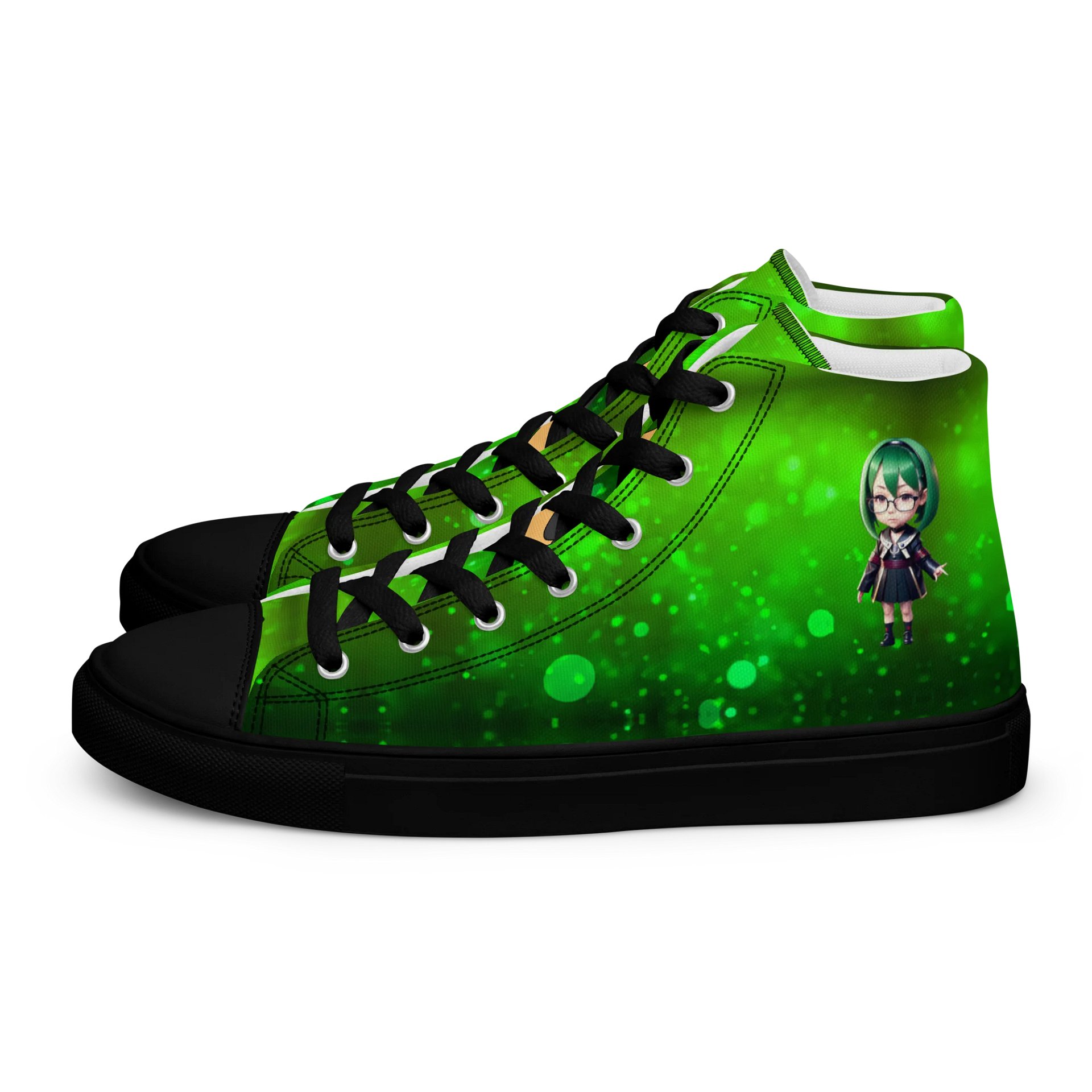 (Green CHIBI) K Women's High Top Canvas Shoes product image (1)
