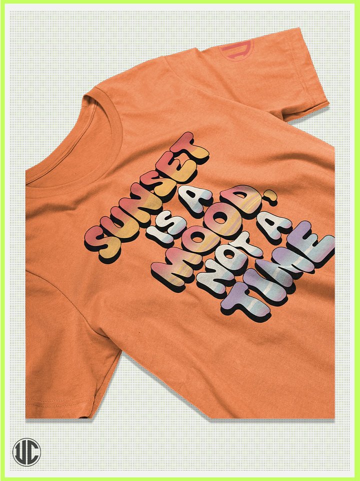 Sunset Is a Mood – Retro Gradient Beach Tee product image (2)