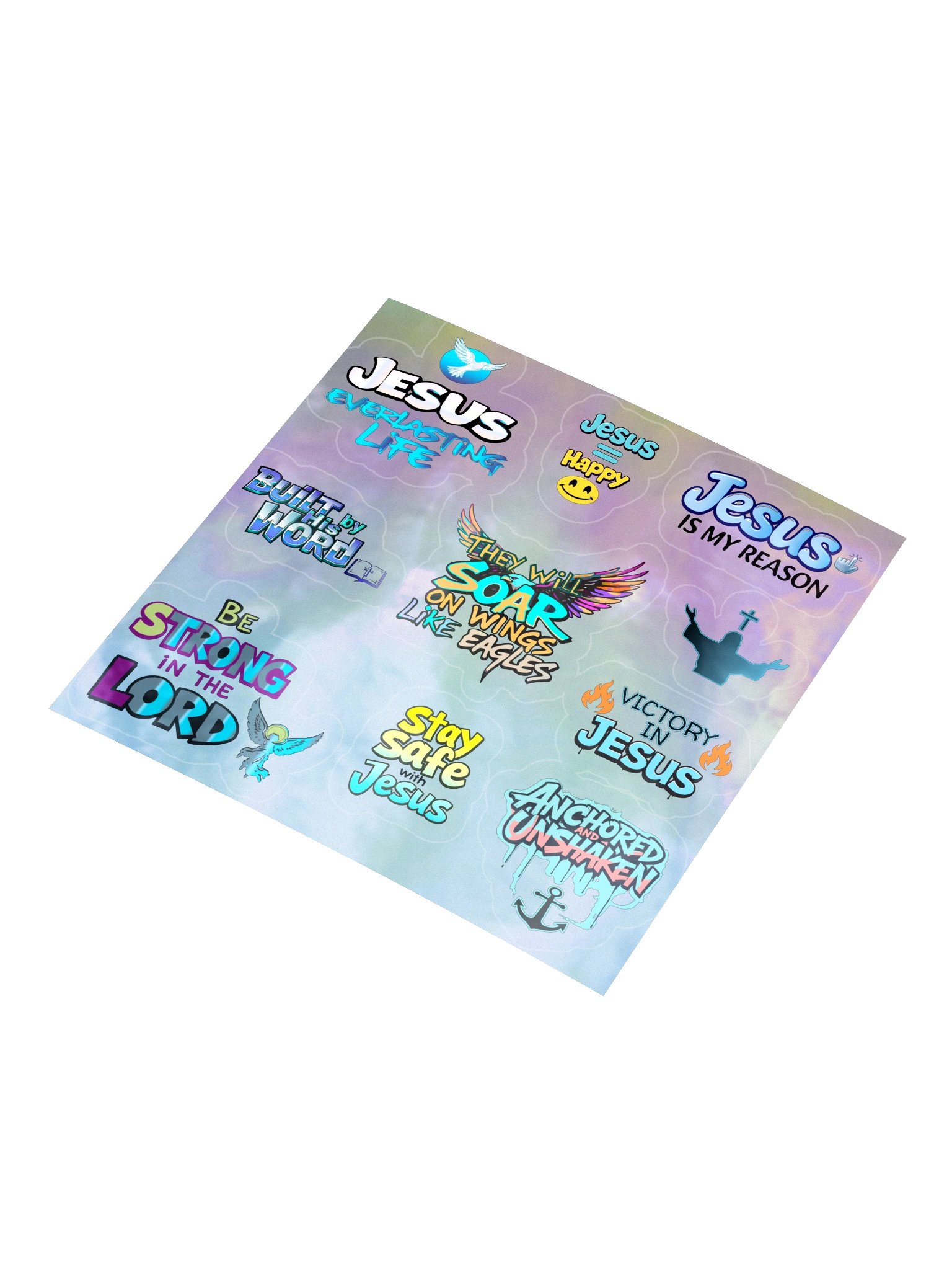 They Will Soar Bible Verse Holographic Sticker Sheet product image (3)