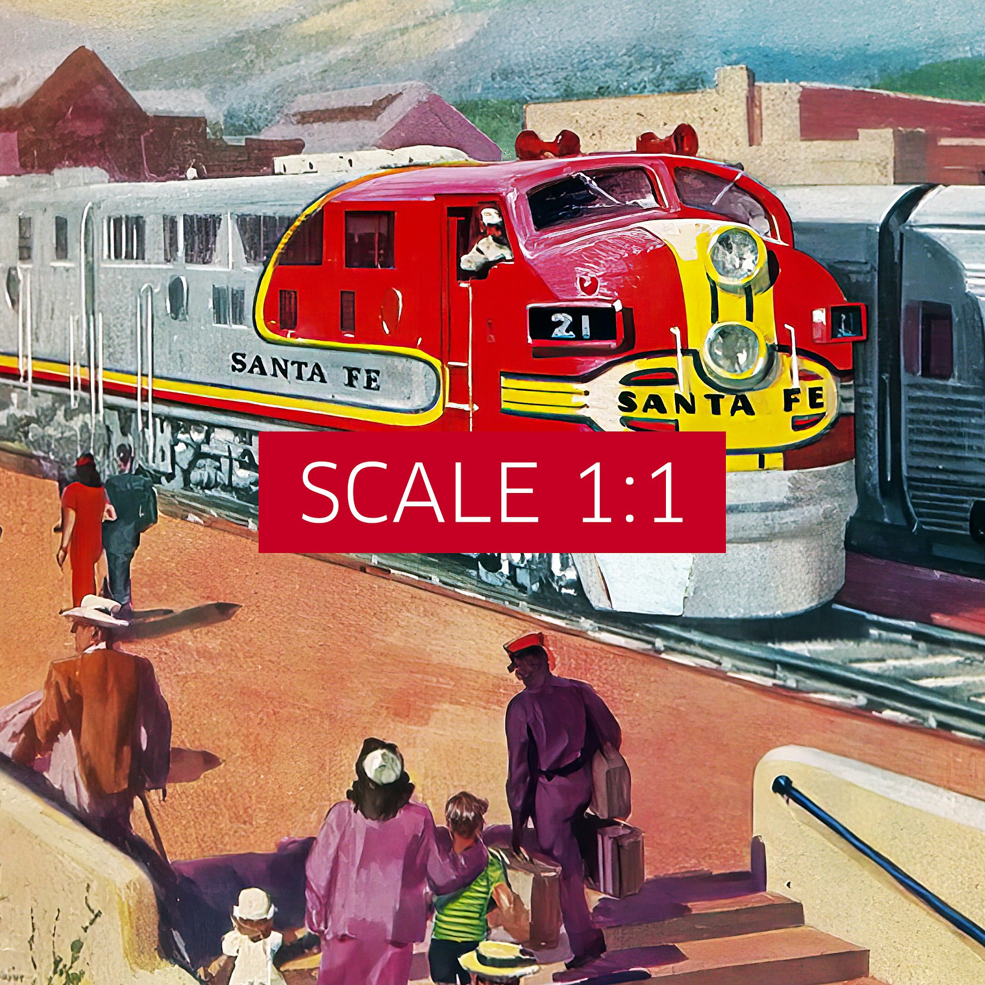 Santa Fe Railway, 1950s — retro train poster, vintage train art, train print, retro travel wall art product image (4)