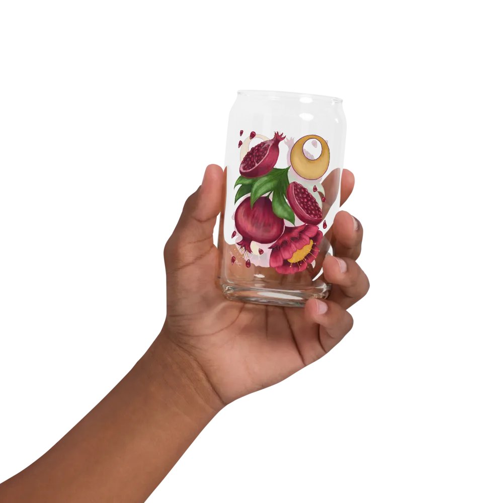 Pastel Poms 16 oz glass with or without lid and straw product image (8)