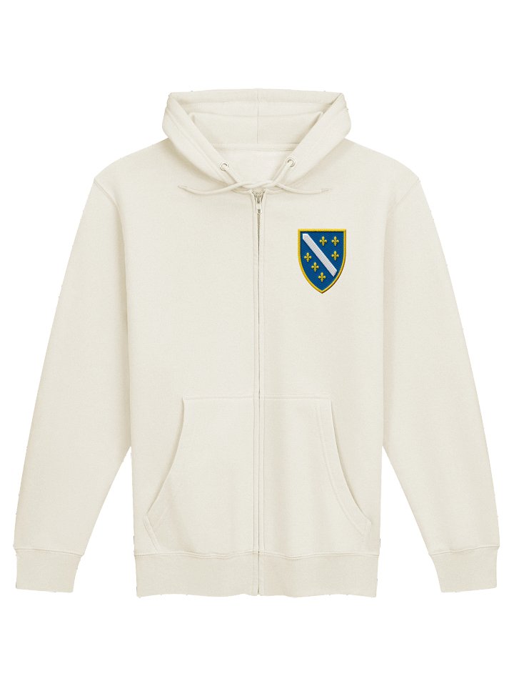 Bosnian Coat of Arms Zip Hoodie, Embroidered Zip Hoodie, Bosnia and Herzegovina, Bosnian Gifts, Multiple Colors Premium Full Zip Hoodie product image (2)