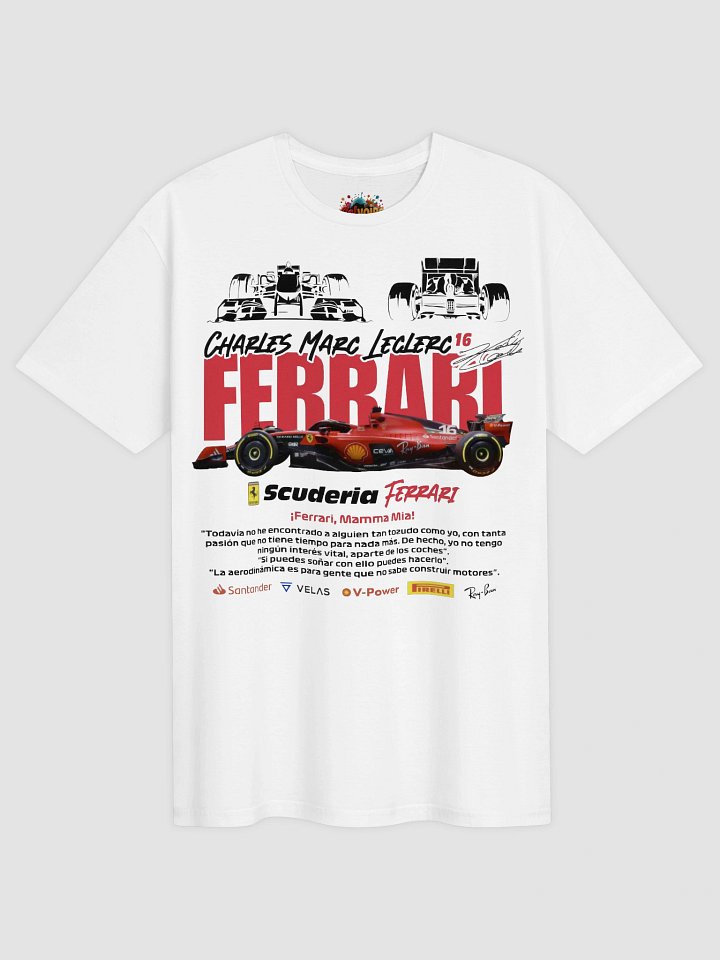 Ferrari F1 Charles Leclerc #16 T-Shirt | Rosso Corsa Team Livery | Scuderia Ferrari Clothing product image (2)