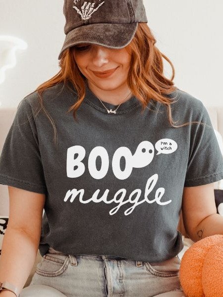 Boo Magical Halloween Cozy Minimalist Fall Shirt product image (2)